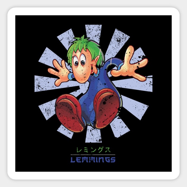 Lemmings Retro Japanese Sticker by Nova5